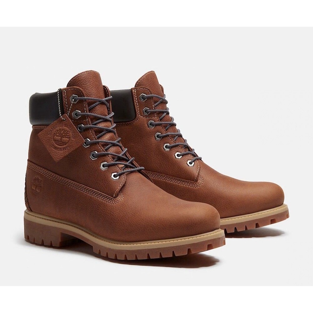 Timberland Womens US 9.5 Primaloft Boot Cognac Brown Leather 6 Inch Lace Up